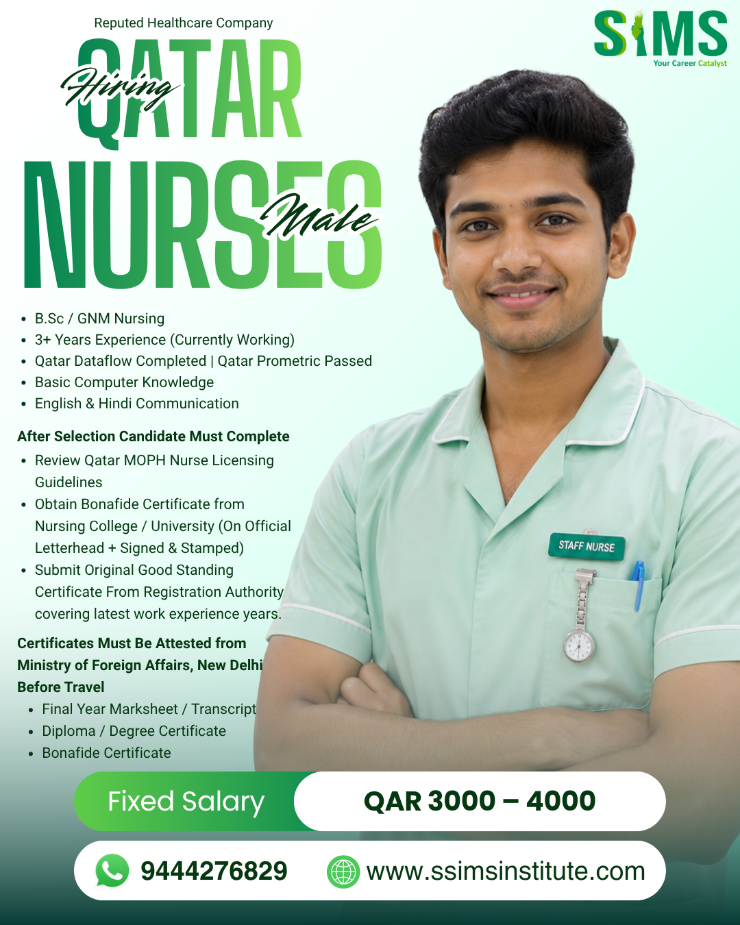 Nurse (Male) — Gulf job poster